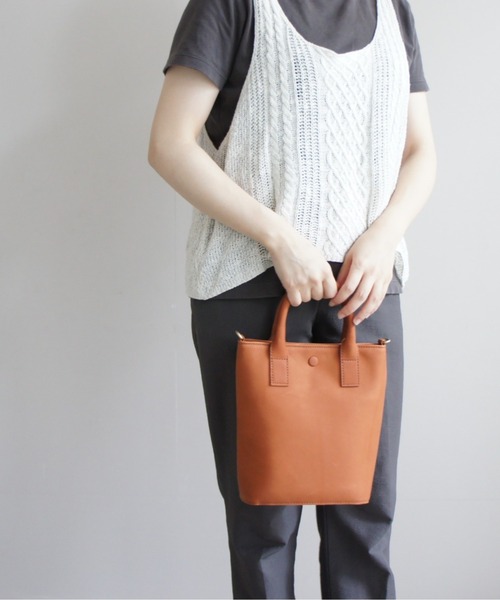 TIDEWAY（タイドウェイ）の「Nuts LEATHER 2WAY TOTE（ショルダーバッグ・レディース・ブラウン/ブラック/アイボリー・FREE）」の12枚目の写真