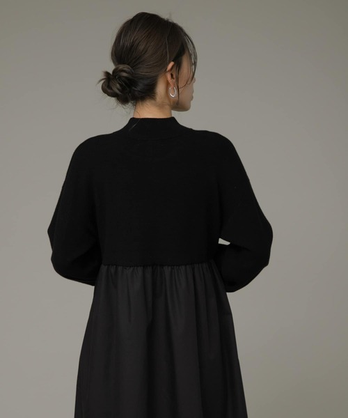 URBAN RESEARCH Sonny Label（アーバンリサーチサニーレーベル）の「モックネックドッキングニットワンピース（ワンピース・レディース・グレー/ブルー/ブラック・FREE）」の17枚目の写真