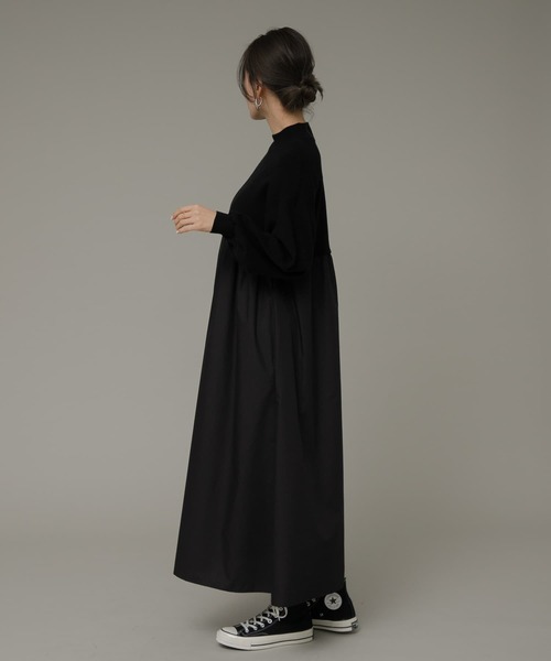 URBAN RESEARCH Sonny Label（アーバンリサーチサニーレーベル）の「モックネックドッキングニットワンピース（ワンピース・レディース・グレー/ブルー/ブラック・FREE）」の20枚目の写真