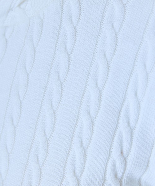 marun（マルン）の「＜大きいサイズ＞ベア刺しゅうケーブルニットダブルジップパーカー marun（パーカー・レディース・オフホワイト/ネイビー・L/LL/3L/4L/5L）」の14枚目の写真