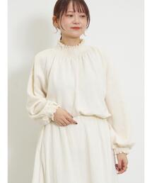 Samansa Mos2 | 裏起毛襟シャーリングカットソー(Tシャツ/カットソー)