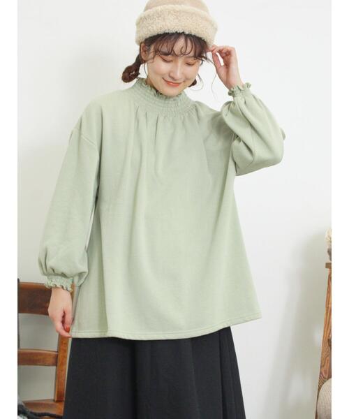 Samansa Mos2（サマンサ モスモス）の「裏起毛襟シャーリングカットソー（Tシャツ/カットソー・レディース・キナリ/ミント/チャコールグレー・F）」の7枚目の写真