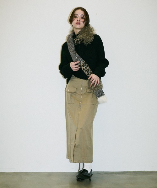 Clum(クルム)の「half zipup short knit tops / ハーフジップショート丈ニットトップス(ニット/セーター・レディース・ホワイト/ブラック/ブラウン・FREE)」の5枚目の写真