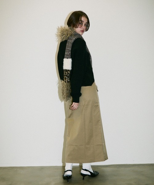 Clum(クルム)の「half zipup short knit tops / ハーフジップショート丈ニットトップス(ニット/セーター・レディース・ホワイト/ブラック/ブラウン・FREE)」の6枚目の写真