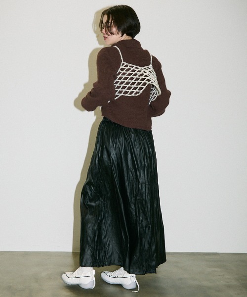 Clum(クルム)の「half zipup short knit tops / ハーフジップショート丈ニットトップス(ニット/セーター・レディース・ホワイト/ブラック/ブラウン・FREE)」の20枚目の写真