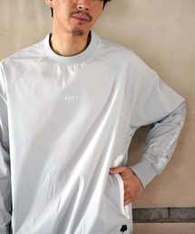 (RM)【LUXE/R GOLF】ストレッチ クロス メッシュ 切り替え プルオーバー シャツ