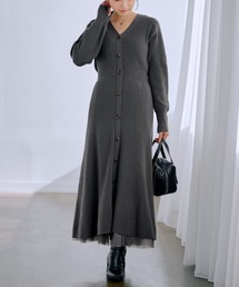 COHINA | バックボレロナローニットワンピース 【低身長・小柄女性】(ワンピース)