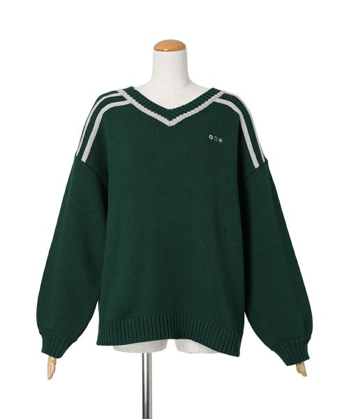 F i.n.t（フィント）の「刺繍入りゲームシャツニット/fint　フィント（ニット/セーター・レディース・グリーン/ライトグレー・FREE）」の16枚目の写真