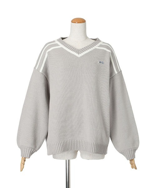 F i.n.t（フィント）の「刺繍入りゲームシャツニット/fint　フィント（ニット/セーター・レディース・グリーン/ライトグレー・FREE）」の17枚目の写真