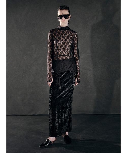セール】CRUSHED VELVET LONG SKIRT（スカート）｜JOHN LAWRENCE