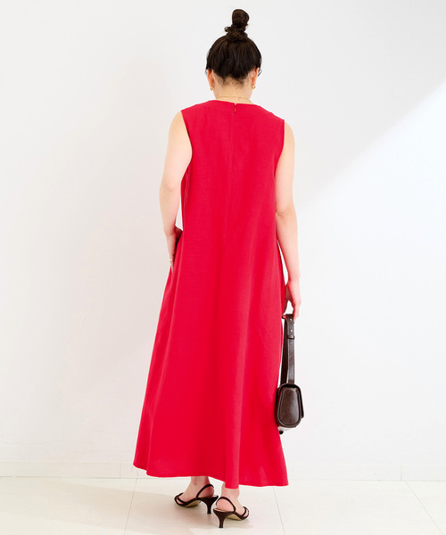新品・タグ付！SIMPLICITE リネンレーヨン スリーブレスワンピース Ｓ 追加4》手洗い可 / リネンレーヨンスリーブレスワンピース