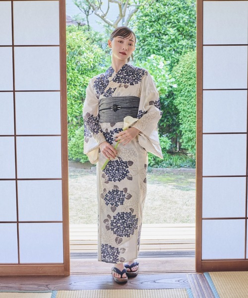 浴衣リメイク　寛斎紫陽花　セットアップ 小花柄 浴衣リメイク セットアップ 全7点セット | Contrail