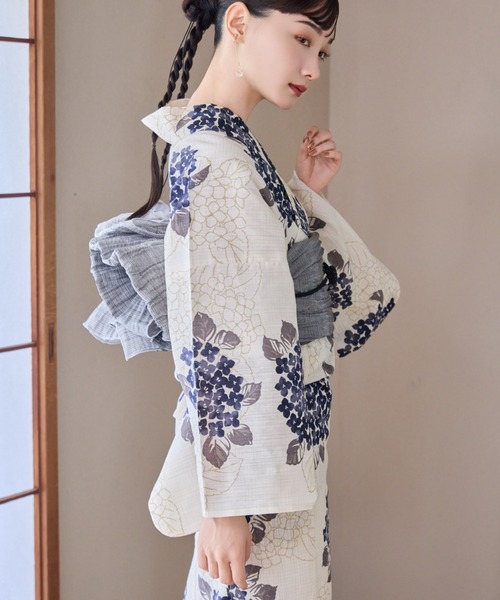 hinari×utatane 浴衣3点セット hinari×utatane 浴衣・帯セット 紫陽花 - メルカリ