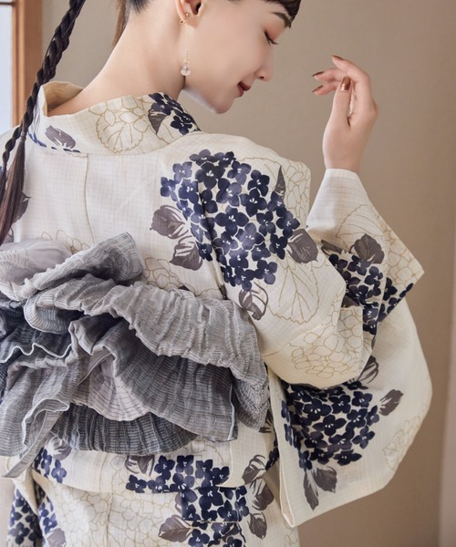 ♥️新品♥️utatane 浴衣・帯　2点セット　紫陽花 hinari 浴衣 × utatane浴衣セット 紫陽花 レディース : ZOZOTOWN