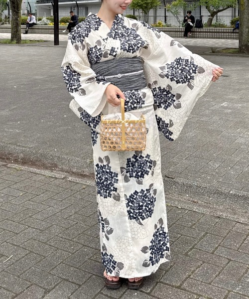 ♥️新品♥️utatane 浴衣・帯　2点セット　紫陽花 hinari × utatane浴衣セット 紫陽花（浴衣）｜hinari（ヒナリ