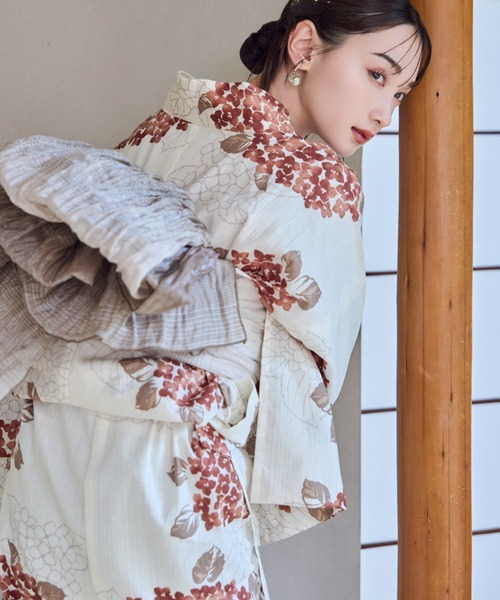 ♥️新品♥️utatane 浴衣・帯　2点セット　紫陽花 hinari × utatane浴衣セット 紫陽花（浴衣）｜hinari（ヒナリ