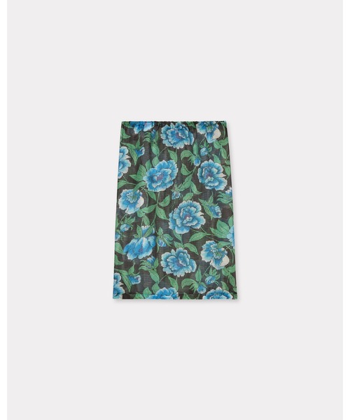 ケンゾーKENZO フラワープリント プリーツスカート シルク混 フランス製40 誠実】 美品 38 シルクフラワープリントプリーツスカート