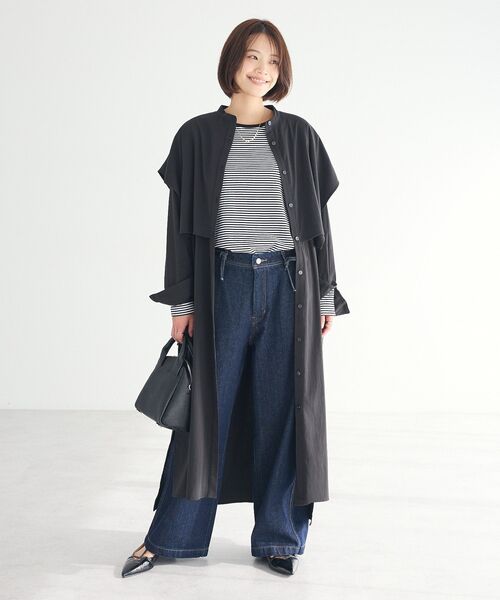 CRAFT STANDARD BOUTIQUE(クラフトスタンダードブティック)の「レイヤード風シャツワンピース(シャツワンピース・レディース・ブラック/サックスブルー/グレイッシュベージュ・FREE)」の15枚目の写真