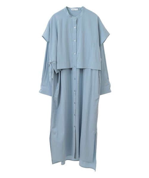 CRAFT STANDARD BOUTIQUE(クラフトスタンダードブティック)の「レイヤード風シャツワンピース(シャツワンピース・レディース・ブラック/サックスブルー/グレイッシュベージュ・FREE)」の13枚目の写真