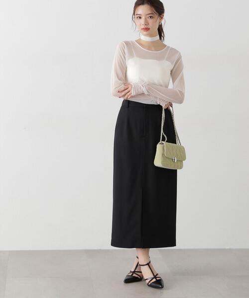 PROPORTION BODY DRESSING(プロポーションボディドレッシング)の「ナロースリットスカート / 1215120312(スカート・レディース・ホワイト系その他/ベージュ/ブラック・SMALL/MEDIUM)」の13枚目の写真