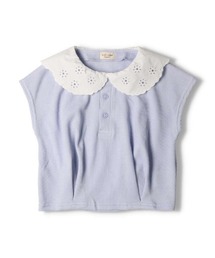 kids zoo（キッズズー）の「レース衿付きワッフルTシャツ（Tシャツ/カットソー）」