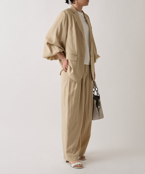 LIVETART（リヴェタート）の「《LIVETART》ツイルタックパンツ（その他パンツ・レディース・ブラック/ベージュ・1/0）」の8枚目の写真