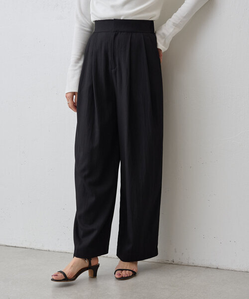 LIVETART（リヴェタート）の「《LIVETART》ツイルタックパンツ（その他パンツ・レディース・ブラック/ベージュ・1/0）」の10枚目の写真