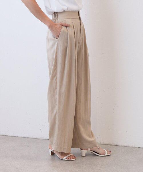 LIVETART（リヴェタート）の「《LIVETART》ツイルタックパンツ（その他パンツ・レディース・ブラック/ベージュ・1/0）」の16枚目の写真