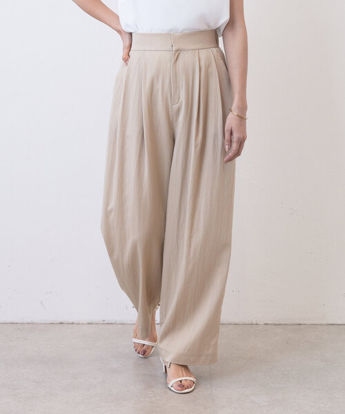 LIVETART（リヴェタート）の「《LIVETART》ツイルタックパンツ（その他パンツ・レディース・ブラック/ベージュ・1/0）」の18枚目の写真