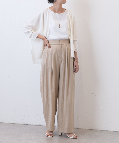 LIVETART（リヴェタート）の「《LIVETART》ツイルタックパンツ（その他パンツ・レディース・ブラック/ベージュ・1/0）」の19枚目の写真