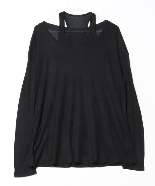 セール】長袖Tシャツ インナータンクトップ付（Tシャツ/カットソー  