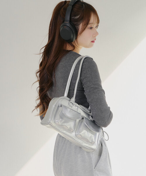 Another Branch olive des olive（アナザーブランチオリーブデオリーブ）の「【WEB限定】ピグメント風レースアップトップス（Tシャツ/カットソー・レディース・カーキ/ネイビー/チャコールグレー・FREE）」の22枚目の写真