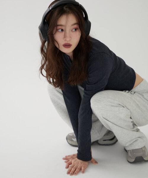 Another Branch olive des olive（アナザーブランチオリーブデオリーブ）の「【WEB限定】ピグメント風レースアップトップス（Tシャツ/カットソー・レディース・カーキ/ネイビー/チャコールグレー・FREE）」の19枚目の写真