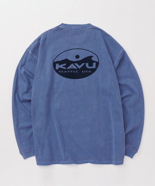 KAVU(カブー)の「KAVU/カブー Surf Logo Tee (Pigment)/サーフロゴティー(Tシャツ/カットソー・メンズ・アイボリー/ネイビー/ライトグレー・MEDIUM/X-LARGE/LARGE)」の3枚目の写真