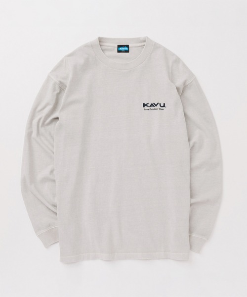 KAVU(カブー)の「KAVU/カブー Surf Logo Tee (Pigment)/サーフロゴティー(Tシャツ/カットソー・メンズ・アイボリー/ネイビー/ライトグレー・MEDIUM/X-LARGE/LARGE)」の4枚目の写真