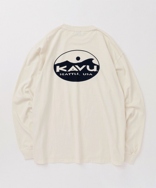 KAVU(カブー)の「KAVU/カブー Surf Logo Tee (Pigment)/サーフロゴティー(Tシャツ/カットソー・メンズ・アイボリー/ネイビー/ライトグレー・MEDIUM/X-LARGE/LARGE)」の7枚目の写真