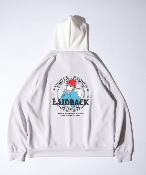 Red Cap Girl（レッドキャプガール）の「RED CAP GIRL ダンボールニットバックプリントHOODIE（パーカー・メンズ・ブラック/ブルー/グレー/ホワイト・M/L/LL）」の6枚目の写真