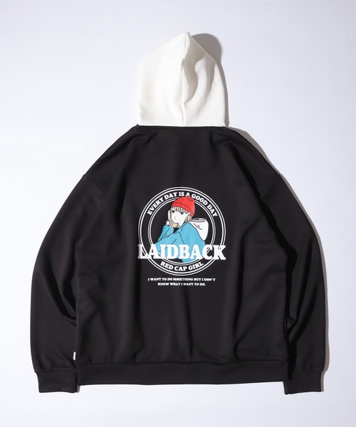 Red Cap Girl（レッドキャプガール）の「RED CAP GIRL ダンボールニットバックプリントHOODIE（パーカー・メンズ・ブラック/ブルー/グレー/ホワイト・M/L/LL）」の17枚目の写真