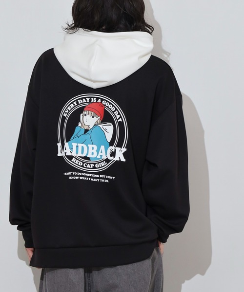 Red Cap Girl（レッドキャプガール）の「RED CAP GIRL ダンボールニットバックプリントHOODIE（パーカー・メンズ・ブラック/ブルー/グレー/ホワイト・M/L/LL）」の22枚目の写真