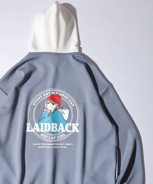 Red Cap Girl（レッドキャプガール）の「RED CAP GIRL ダンボールニットバックプリントHOODIE（パーカー・メンズ・ブラック/ブルー/グレー/ホワイト・M/L/LL）」の20枚目の写真