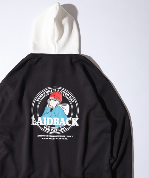 Red Cap Girl（レッドキャプガール）の「RED CAP GIRL ダンボールニットバックプリントHOODIE（パーカー・メンズ・ブラック/ブルー/グレー/ホワイト・M/L/LL）」の19枚目の写真