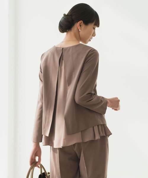 Rebloom(リブルーム Rebloom Reb loom)の「【洗える/セットアップ対応】ふんわり裾ペプラムトップス 単品 ≪セレモニースーツ ママスーツ 入学式 卒業式≫(シャツ/ブラウス・レディース・ネイビー/モカ/ブラック・S/L/M)」の21枚目の写真