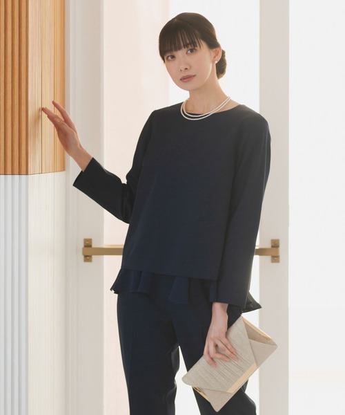 Rebloom(リブルーム Rebloom Reb loom)の「【洗える/セットアップ対応】ふんわり裾ペプラムトップス 単品 ≪セレモニースーツ ママスーツ 入学式 卒業式≫(シャツ/ブラウス・レディース・ネイビー/モカ/ブラック・S/L/M)」の6枚目の写真