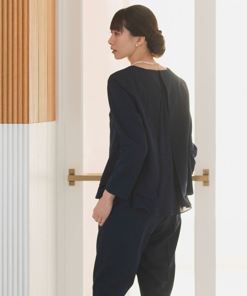 Rebloom(リブルーム Rebloom Reb loom)の「【洗える/セットアップ対応】ふんわり裾ペプラムトップス 単品 ≪セレモニースーツ ママスーツ 入学式 卒業式≫(シャツ/ブラウス・レディース・ネイビー/モカ/ブラック・S/L/M)」の7枚目の写真