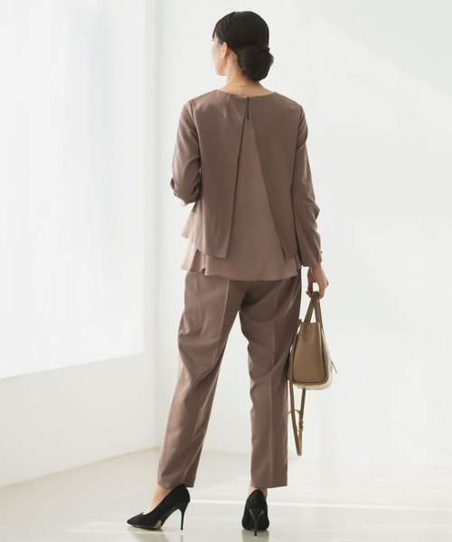 Rebloom(リブルーム Rebloom Reb loom)の「【洗える/セットアップ対応】ふんわり裾ペプラムトップス 単品 ≪セレモニースーツ ママスーツ 入学式 卒業式≫(シャツ/ブラウス・レディース・ネイビー/モカ/ブラック・S/L/M)」の5枚目の写真