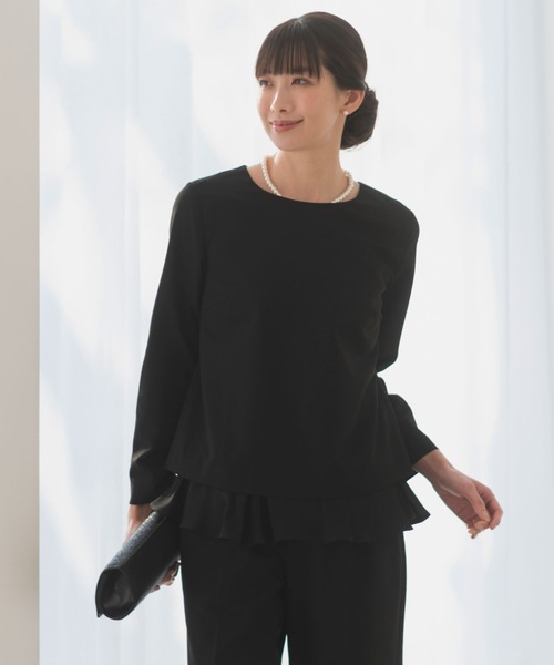 Rebloom(リブルーム Rebloom Reb loom)の「【洗える/セットアップ対応】ふんわり裾ペプラムトップス 単品 ≪セレモニースーツ ママスーツ 入学式 卒業式≫(シャツ/ブラウス・レディース・ネイビー/モカ/ブラック・S/L/M)」の13枚目の写真
