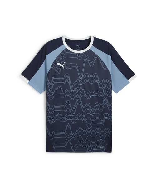 PUMA(プーマ)の「PUMA プーマ メンズ サッカー INDIVIDUALLIGA グラフィック 半袖 シャツ(Tシャツ/カットソー・メンズ・ブラック×グレー/ブルー系その他・LARGE/MEDIUM/XX-LARGE/SMALL/X-LARGE)」の4枚目の写真