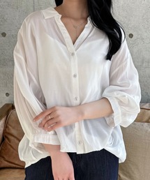 CLEAR BASIC | バックスピンドル裾タック七分袖ブラウス[ゆったり] ≪2025SS新作≫(シャツ/ブラウス)