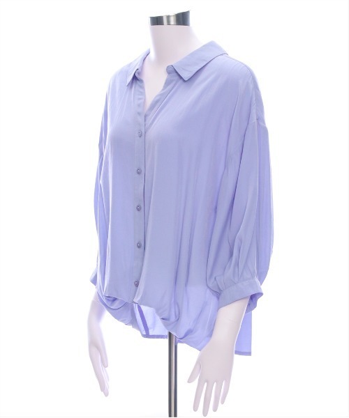 CLEAR BASIC（クリアベーシック）の「バックスピンドル裾タック七分袖ブラウス[オフィスカジュアル 着回し抜群 大人 カジュアル]≪SS新作≫（シャツ/ブラウス・レディース・ミント/ブラック系その他/サックスブルー/ピンク/オフホワイト・F）」の11枚目の写真