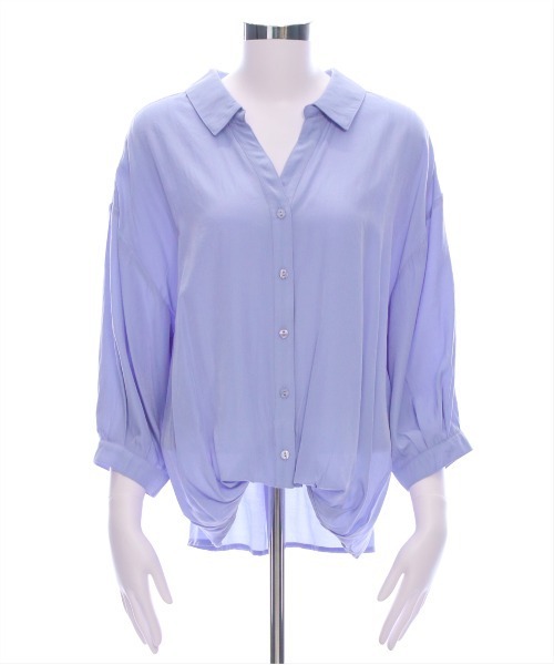 CLEAR BASIC（クリアベーシック）の「バックスピンドル裾タック七分袖ブラウス[オフィスカジュアル 着回し抜群 大人 カジュアル]≪SS新作≫（シャツ/ブラウス・レディース・ミント/ブラック系その他/サックスブルー/ピンク/オフホワイト・F）」の20枚目の写真